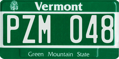 VT license plate PZM048