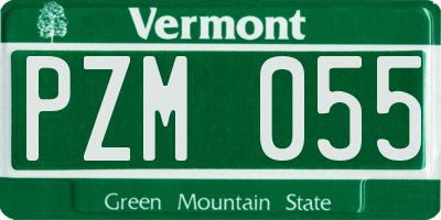 VT license plate PZM055