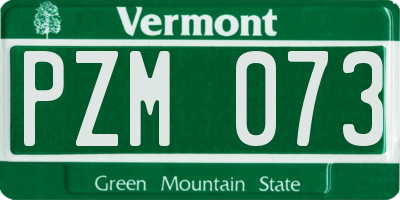 VT license plate PZM073