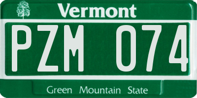 VT license plate PZM074