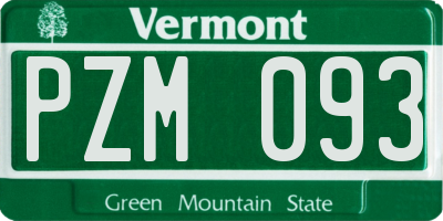 VT license plate PZM093