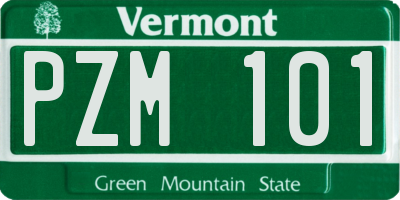 VT license plate PZM101