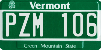 VT license plate PZM106