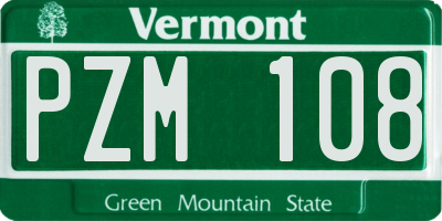 VT license plate PZM108