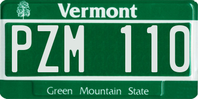 VT license plate PZM110