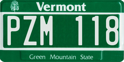 VT license plate PZM118