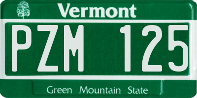VT license plate PZM125