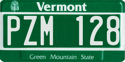 VT license plate PZM128