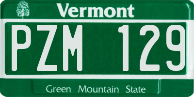 VT license plate PZM129