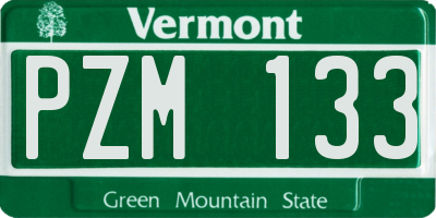 VT license plate PZM133