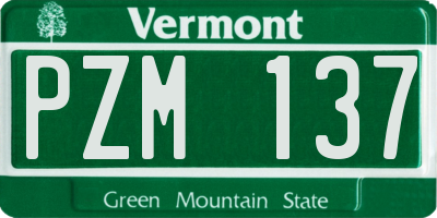 VT license plate PZM137