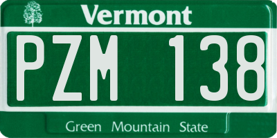 VT license plate PZM138