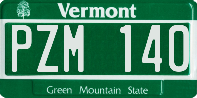 VT license plate PZM140
