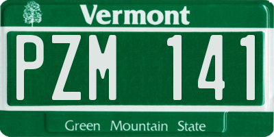 VT license plate PZM141