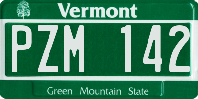VT license plate PZM142