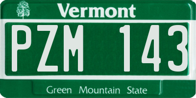 VT license plate PZM143