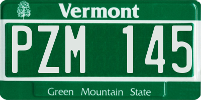 VT license plate PZM145
