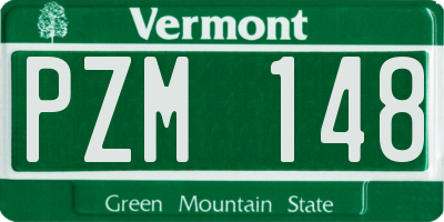 VT license plate PZM148