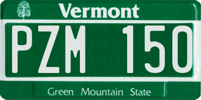 VT license plate PZM150