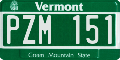 VT license plate PZM151