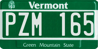 VT license plate PZM165