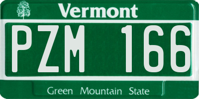 VT license plate PZM166