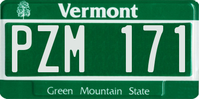 VT license plate PZM171