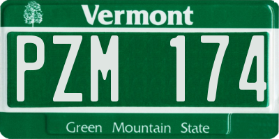 VT license plate PZM174