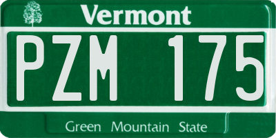 VT license plate PZM175
