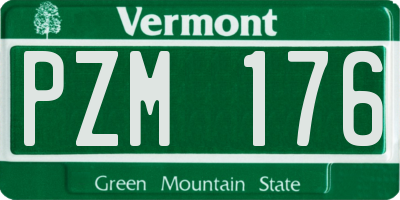 VT license plate PZM176