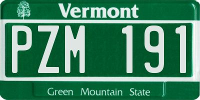 VT license plate PZM191