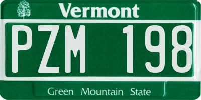 VT license plate PZM198