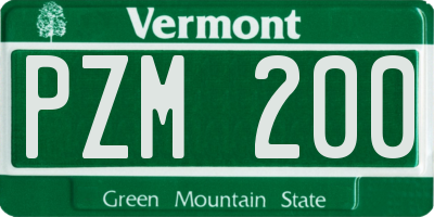 VT license plate PZM200