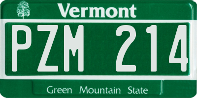 VT license plate PZM214