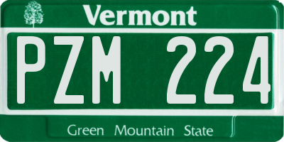 VT license plate PZM224