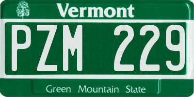 VT license plate PZM229