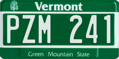VT license plate PZM241