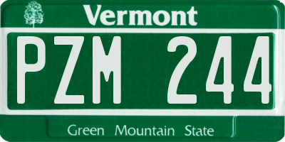 VT license plate PZM244