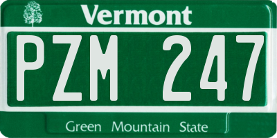 VT license plate PZM247