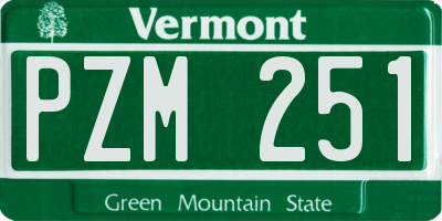 VT license plate PZM251
