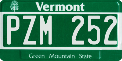 VT license plate PZM252