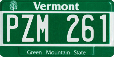 VT license plate PZM261