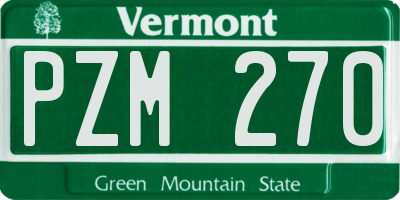 VT license plate PZM270