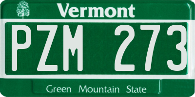 VT license plate PZM273