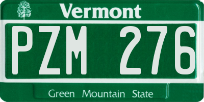 VT license plate PZM276