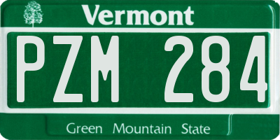VT license plate PZM284
