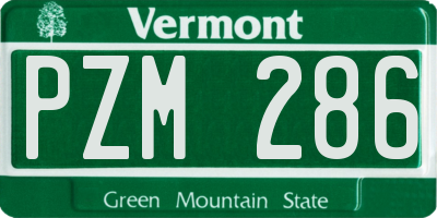 VT license plate PZM286