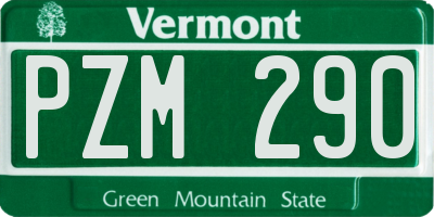 VT license plate PZM290