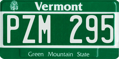 VT license plate PZM295