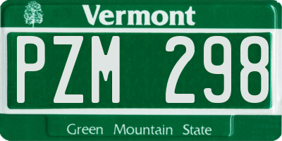 VT license plate PZM298